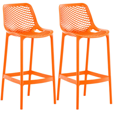 Conjunto de 2 banquetas de bar Air, laranja
