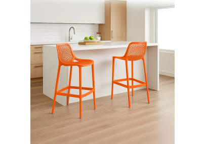 Conjunto de 2 banquetas de bar Air, laranja
