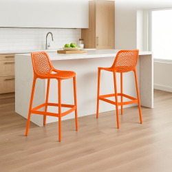 Lot de 2 tabourets de bar Air, orange