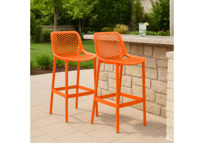 Conjunto de 2 banquetas de bar Air, laranja