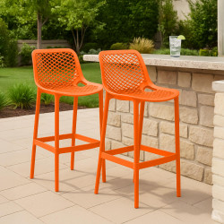 Ensemble de 2 tabourets de bar Air orange
