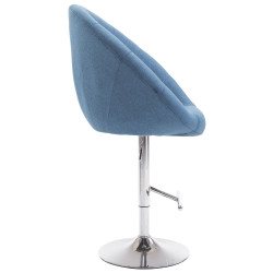 Tabouret de bar London V2 en tissu chromé bleu