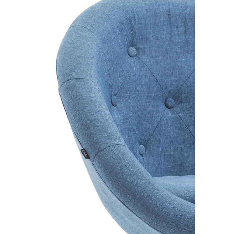 Tabouret de bar London V2 en tissu chromé bleu