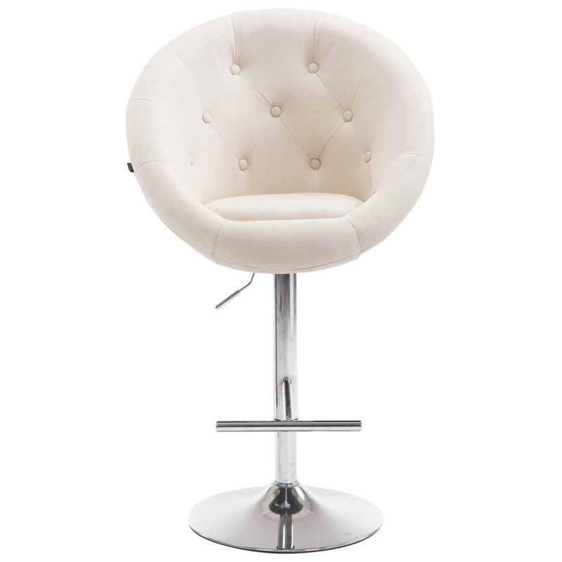 Sgabello da bar London V2 tessuto cromato crema