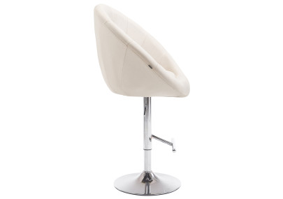 Tabouret de bar London V2 en tissu chromé crème