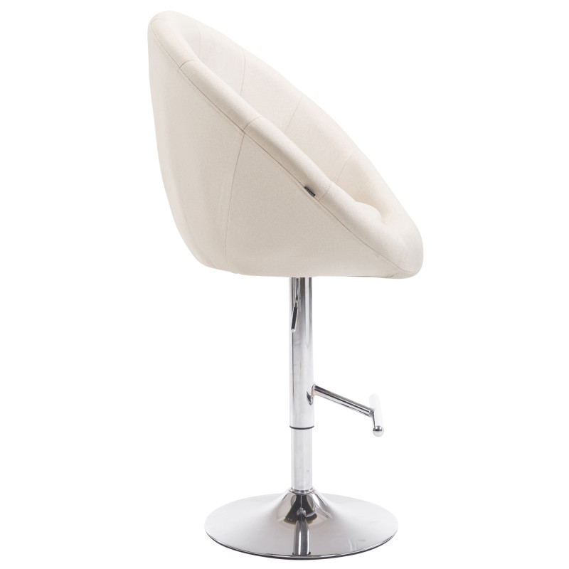 Tabouret de bar London V2 en tissu chromé crème
