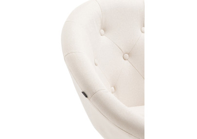 Tabouret de bar London V2 en tissu chromé crème