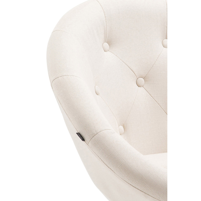 Tabouret de bar London V2 en tissu chromé crème