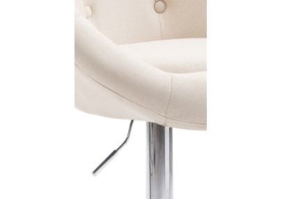 Sgabello da bar London V2 tessuto cromato crema