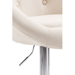 Sgabello da bar London V2 tessuto cromato crema