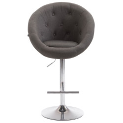 Tabouret de bar London V2 en tissu chromé gris foncé