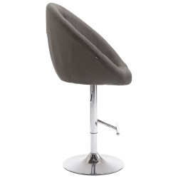 Tabouret de bar London V2 en tissu chromé gris foncé