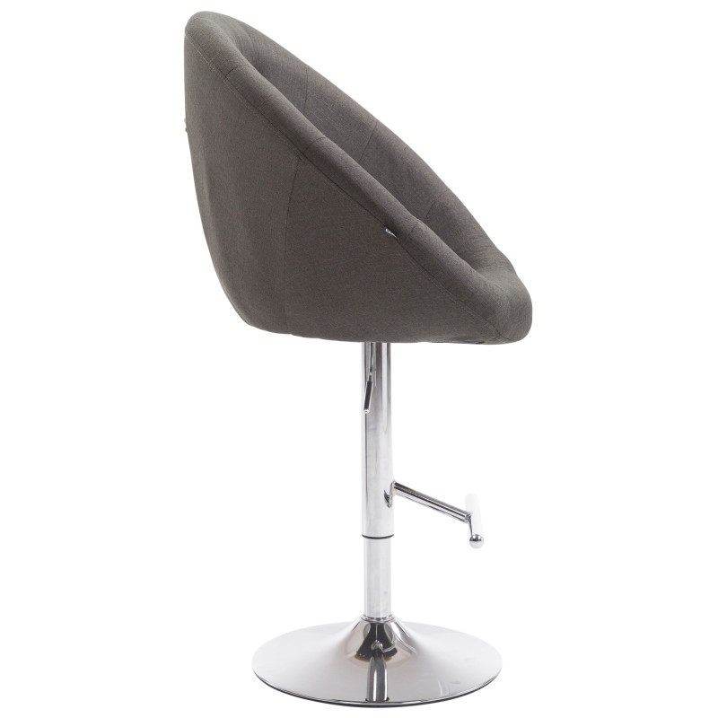 Tabouret de bar London V2 en tissu chromé gris foncé