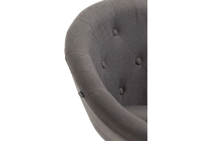 Sgabello da bar London V2, tessuto, cromato, grigio scuro