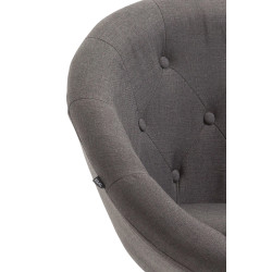 Tabouret de bar London V2 en tissu chromé gris foncé