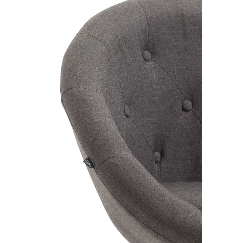 Tabouret de bar London V2 en tissu chromé gris foncé