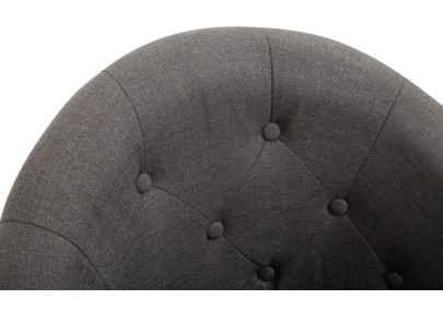 Taburete de bar London V2, tapizado, cromado, gris oscuro