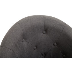 Tabouret de bar London V2 en tissu chromé gris foncé