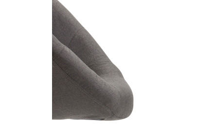 Taburete de bar London V2, tapizado, cromado, gris oscuro