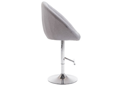 Tabouret de bar London V2, tissu, gris chromé