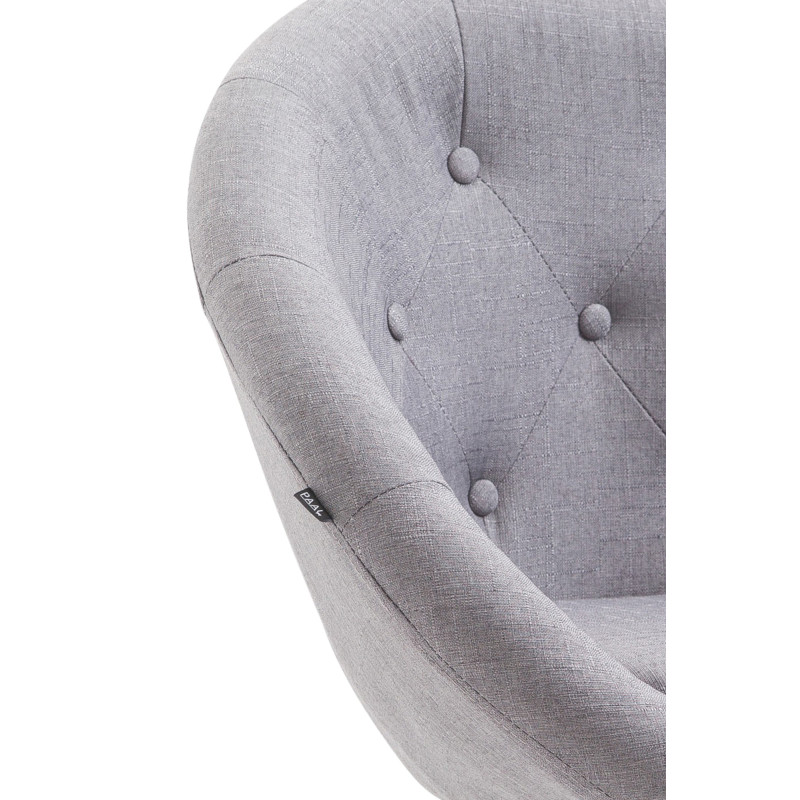 Tabouret de bar London V2, tissu, gris chromé