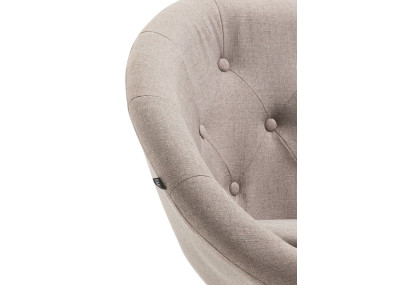 Tabouret de bar London V2, tissu, chrome, taupe