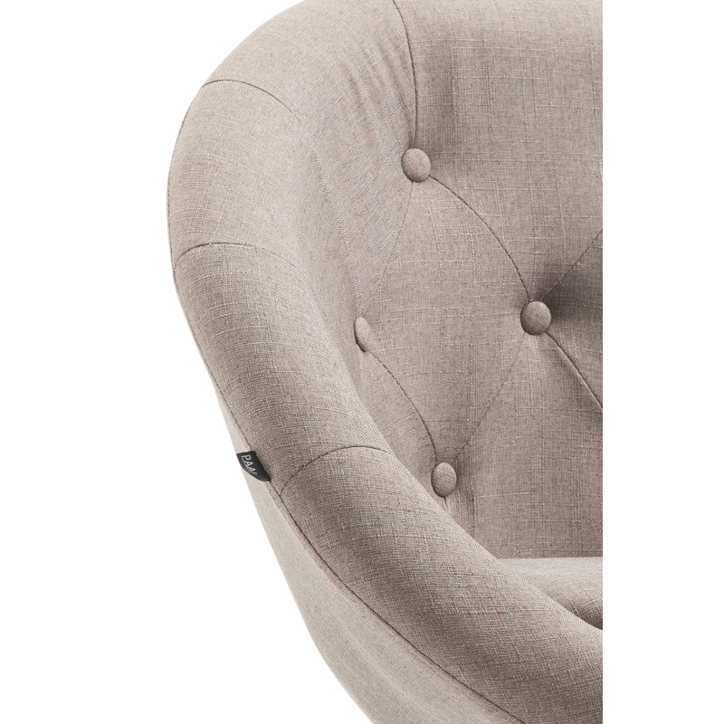 Tabouret de bar London V2 en tissu chromé taupe