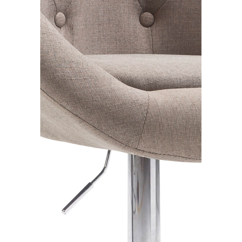 Tabouret de bar London V2 en tissu chromé taupe
