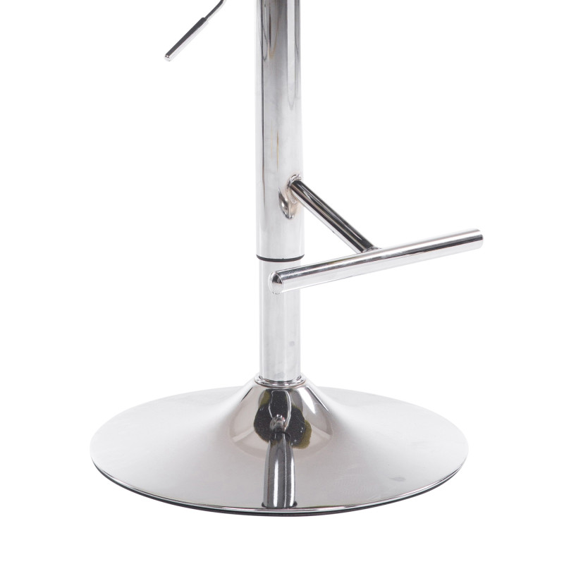 Tabouret de bar London V2, tissu, chrome, taupe