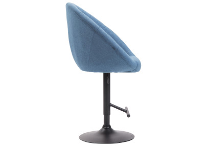 Tabouret de bar London V2, tissu, noir/bleu