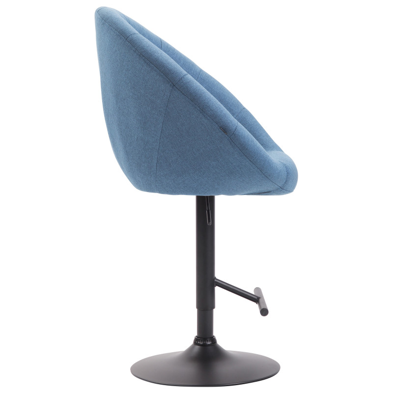 Tabouret de bar London V2, tissu noir bleu