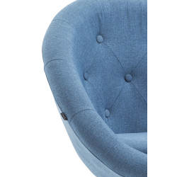 Tabouret de bar London V2, tissu, noir/bleu