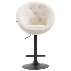 Tabouret de bar London V2, tissu noir crème