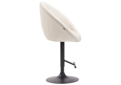 Tabouret de bar London V2, en tissu, noir et crème