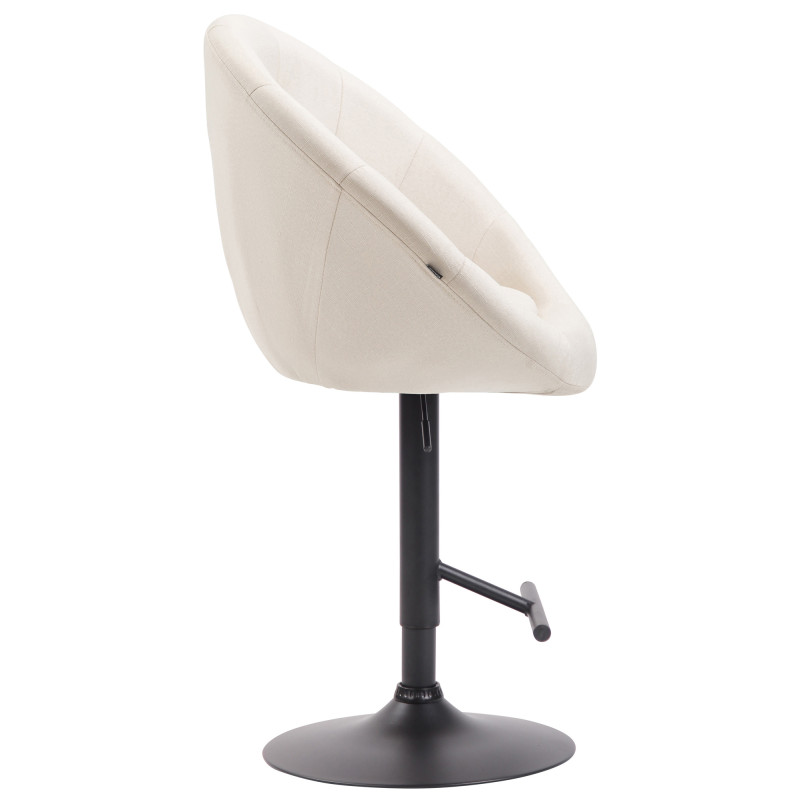 Tabouret de bar London V2, tissu noir crème