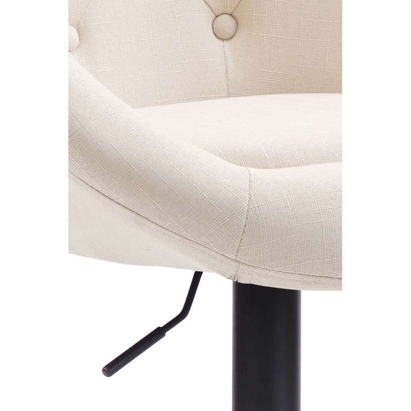 Tabouret de bar London V2, tissu noir crème