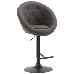 Tabouret de bar London V2, tissu noir gris foncé