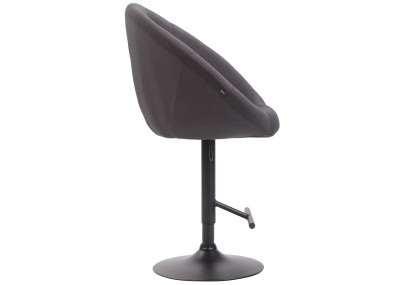 Taburete de bar London V2, tapizado: negro/gris oscuro