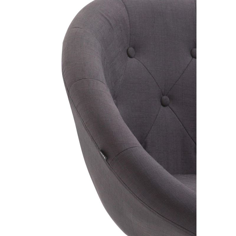 Tabouret de bar London V2, tissu : noir/gris foncé