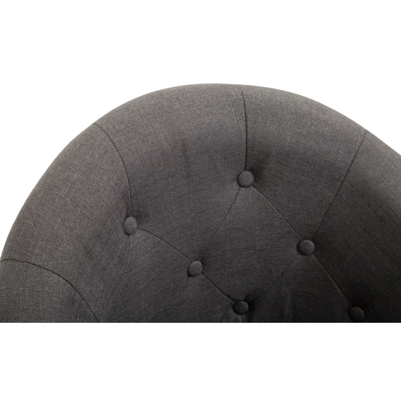 Tabouret de bar London V2, tissu noir gris foncé