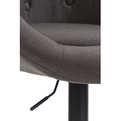 Tabouret de bar London V2, tissu noir gris foncé
