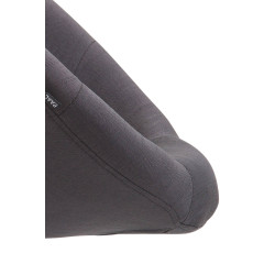 Tabouret de bar London V2, tissu noir gris foncé