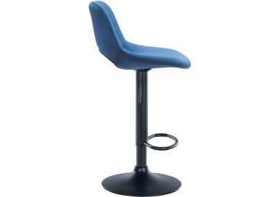 Lot de 2 tabourets de bar en velours Camden noir et bleu