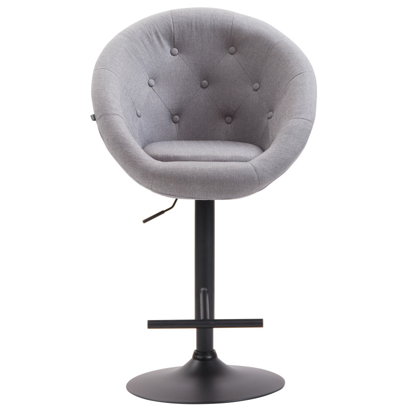 Tabouret de bar London V2, tissu noir gris