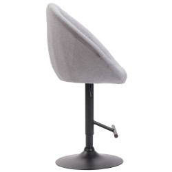 Tabouret de bar London V2, tissu noir gris