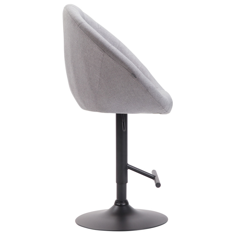 Tabouret de bar London V2, tissu, noir/gris