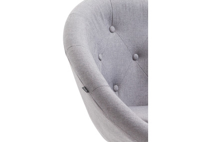 Taburete de bar London V2, tapizado en tela, negro/gris