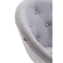 Tabouret de bar London V2, tissu noir gris