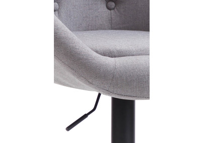Taburete de bar London V2, tapizado en tela, negro/gris