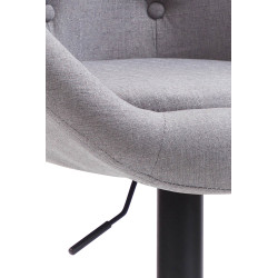 Tabouret de bar London V2, tissu, noir/gris